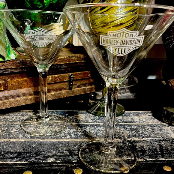 HarleyDavidson Kitchen Harley Davidson Martini Glasses Set Of 2